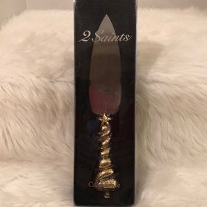 2 Saints Christmas Tree Cake Knife and Server All in One Piece